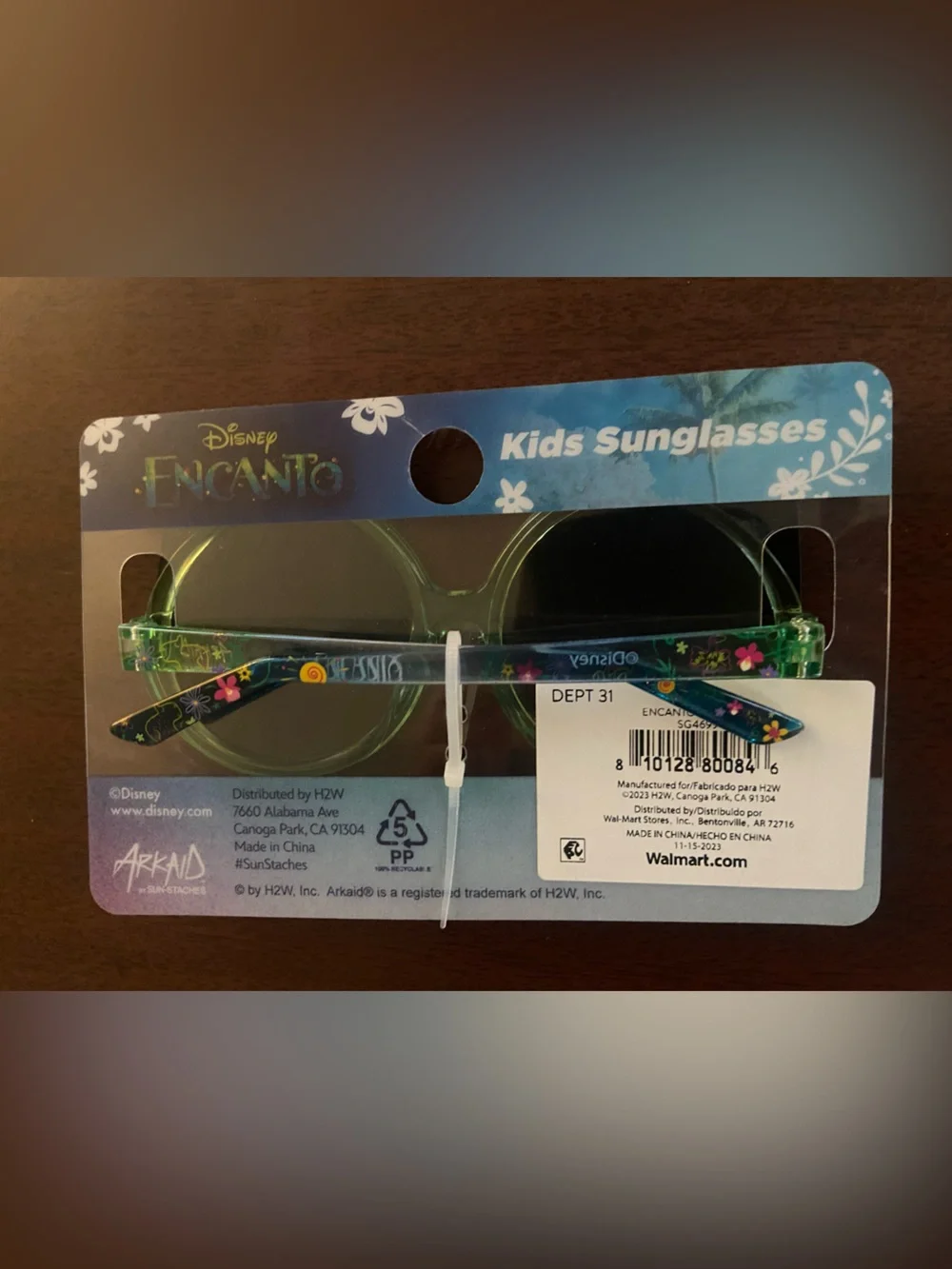 Disney Encanto Kids Sunglasses - Green Frame with Rainbow/Gold Lenses